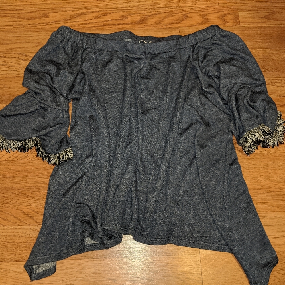 Navy Blue Off Shoulder Top